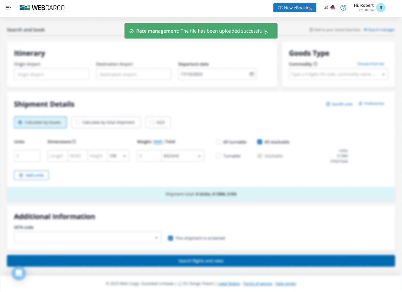 Notificación de confirmación de que el archivo se ha subido correctamente